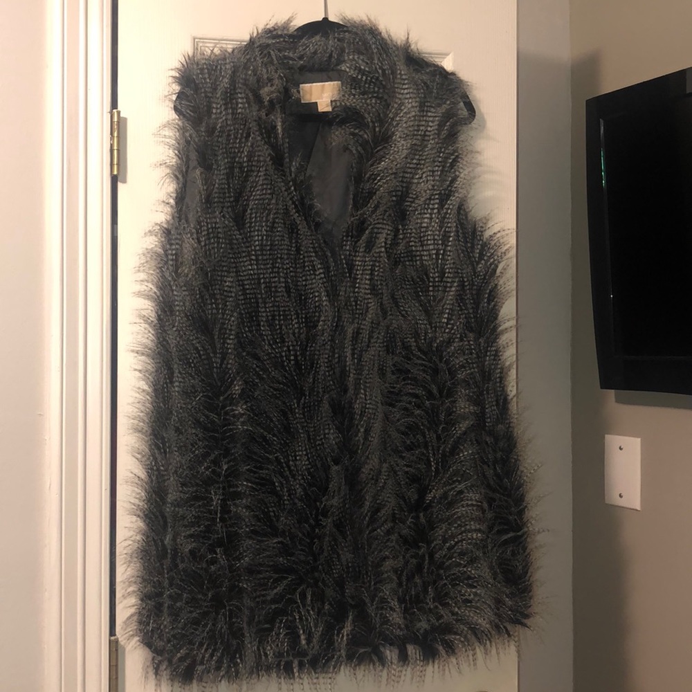 Michael Kors Faux Raccoon Fur vest